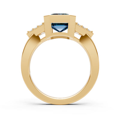 Alexandrite Vintage Inspired Bezel Set Emerald Cut Cocktail Ring