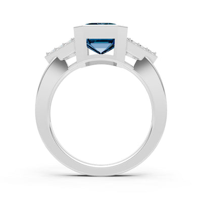 Alexandrite Vintage Inspired Bezel Set Emerald Cut Cocktail Ring