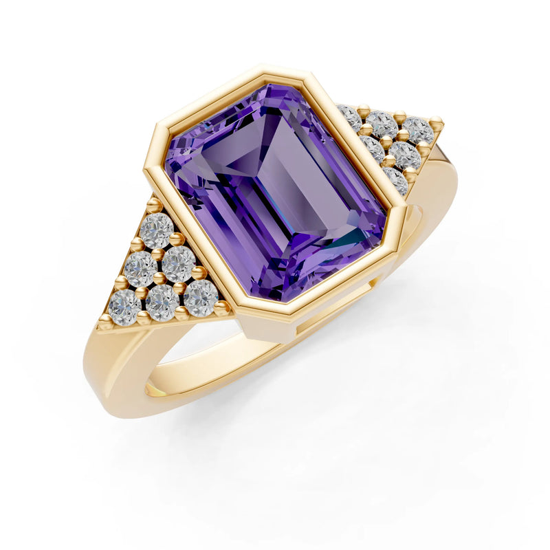 Vintage Inspired Bezel Set Cocktail Ring