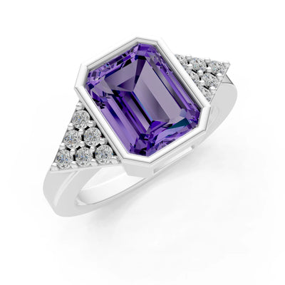Vintage Inspired Bezel Set Cocktail Ring