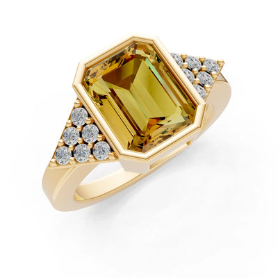 Vintage Inspired Bezel Set Cocktail Ring