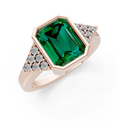 Vintage Inspired Bezel Set Cocktail Ring