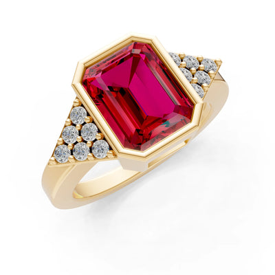 Vintage Inspired Bezel Set Cocktail Ring