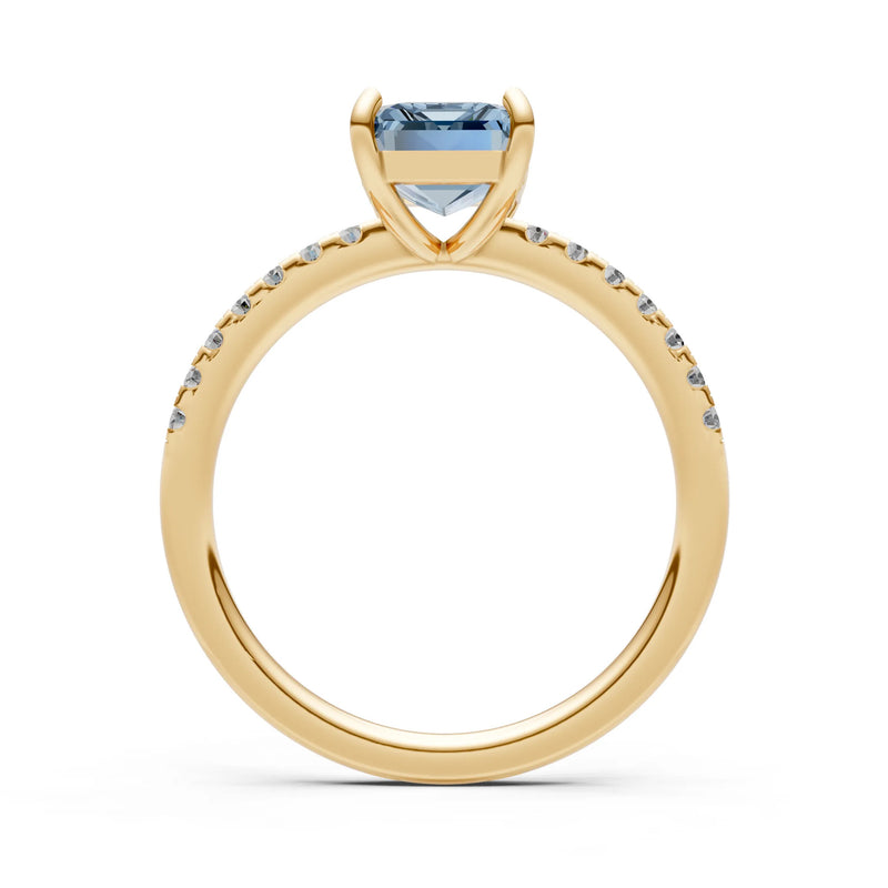 Emerald Solitaire Engagement Ring with Accent