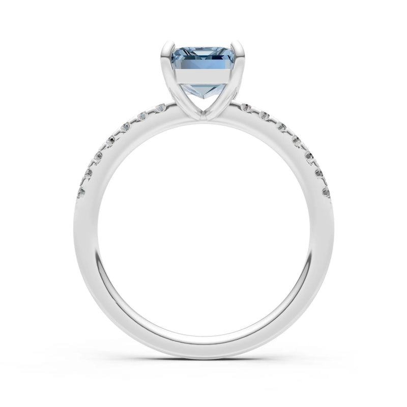 Emerald Solitaire Engagement Ring with Accent
