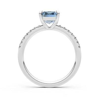 Emerald Solitaire Engagement Ring with Accent
