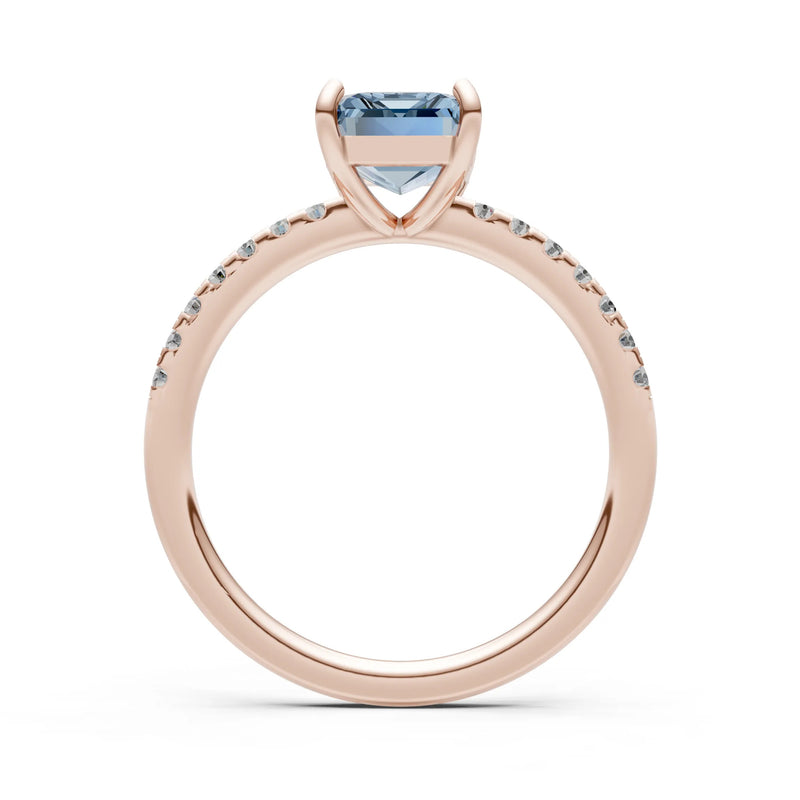 Emerald Solitaire Engagement Ring with Accent