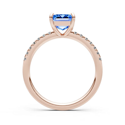 Emerald Solitaire Engagement Ring with Accent