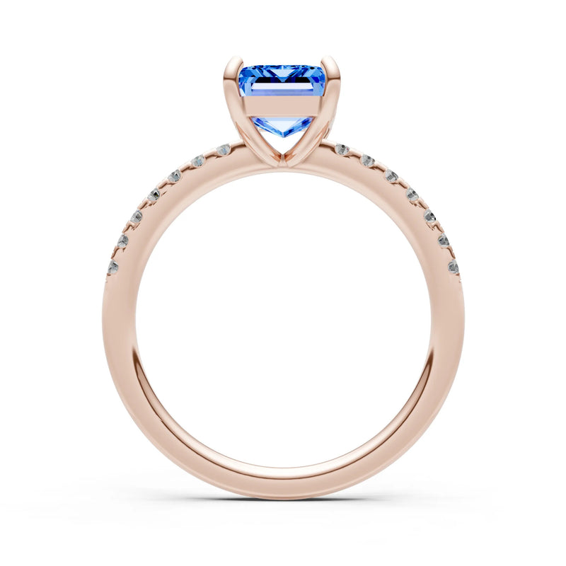 Emerald Solitaire Engagement Ring with Accent