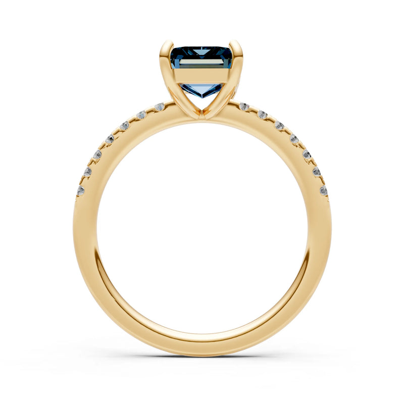 Emerald Solitaire Engagement Ring with Accent