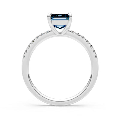 Emerald Solitaire Engagement Ring with Accent