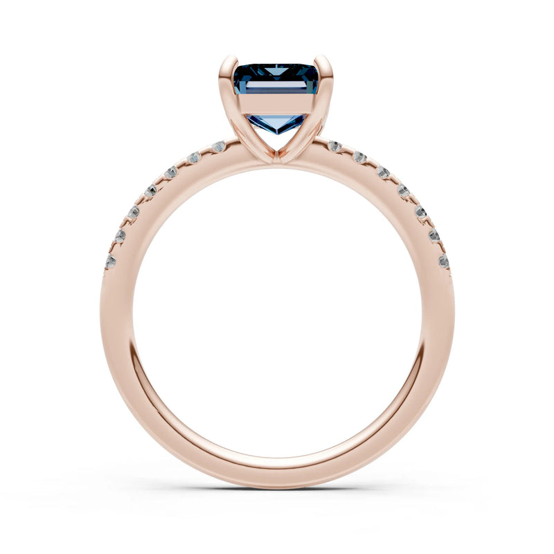 Emerald Solitaire Engagement Ring with Accent