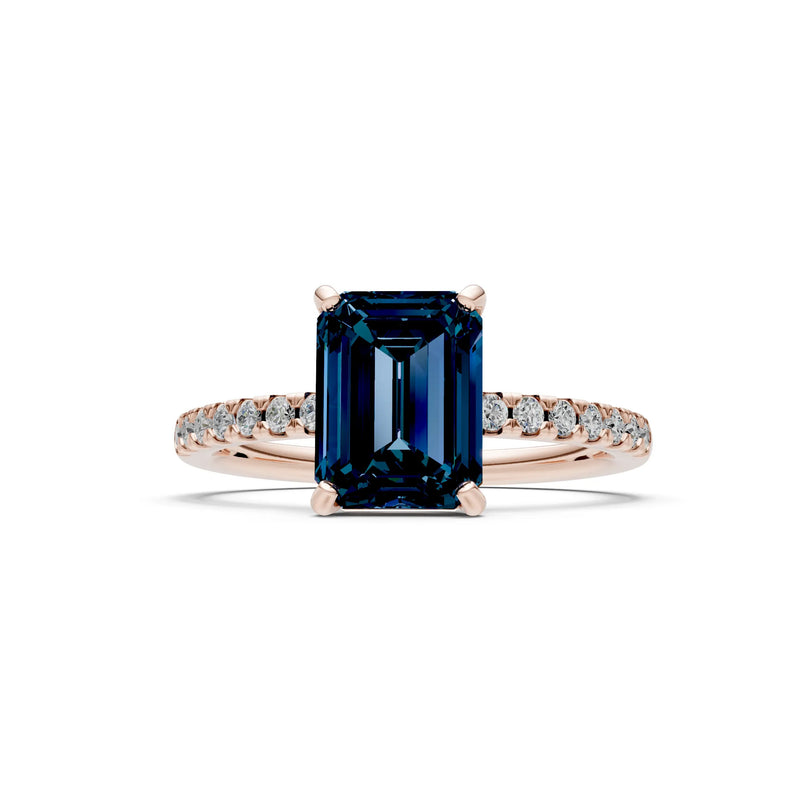 Emerald Solitaire Engagement Ring with Accent