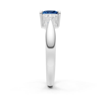 London Blue Topaz Antique Inspired Design Princess Cut Engagement Ring