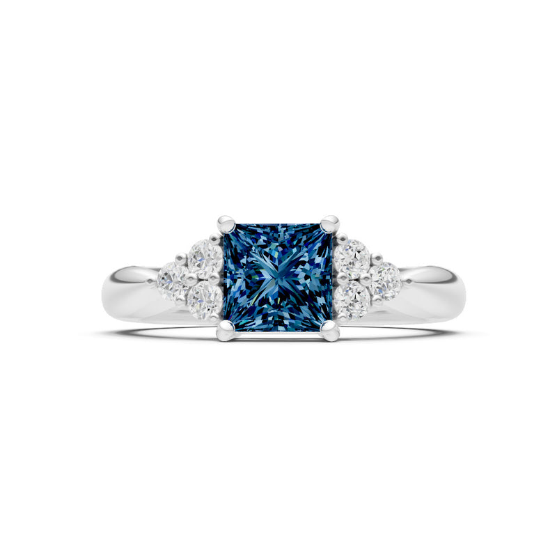 Alexandrite Antique Inspired Design Princess Cut Engagement Ring