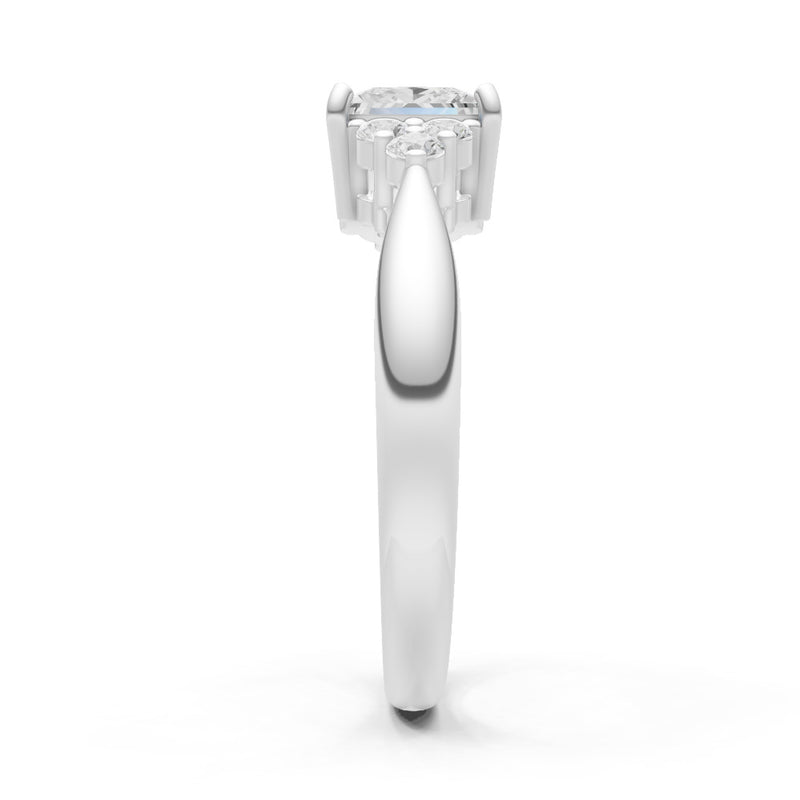 Diamond Antique Inspired Design Princess Cut Engagement Ring