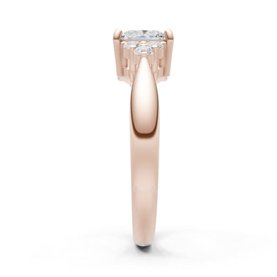 Diamond Antique Inspired Design Princess Cut Engagement Ring