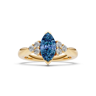 Alexandrite Antique Inspired Design Marquise Cut Engagement Ring