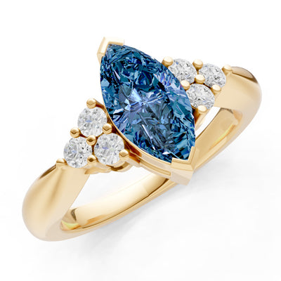 Alexandrite Antique Inspired Design Marquise Cut Engagement Ring