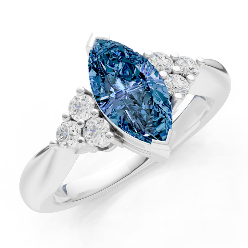 Alexandrite Antique Inspired Design Marquise Cut Engagement Ring