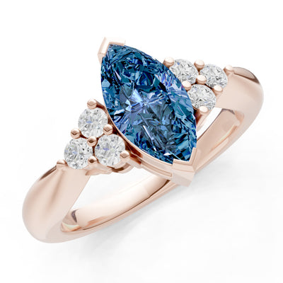 Alexandrite Antique Inspired Design Marquise Cut Engagement Ring