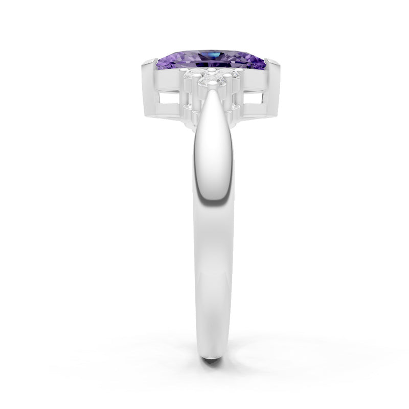 Amethyst Antique Inspired Design Marquise Cut Engagement Ring