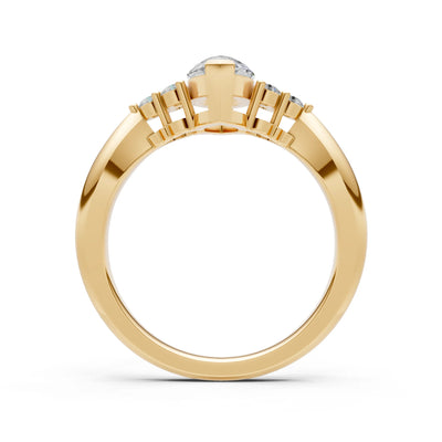 Antique Inspired Design Engagement Gold Ring