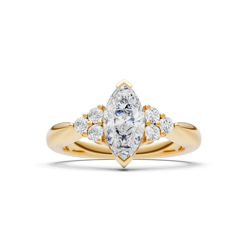 Diamond Antique Inspired Design Marquise Cut Engagement Ring