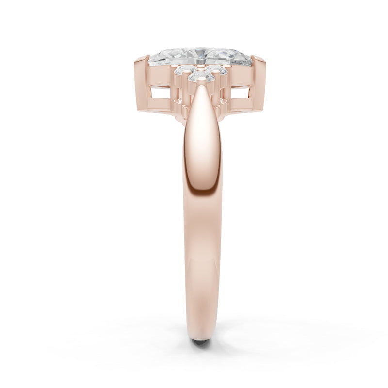 Diamond Antique Inspired Design Marquise Cut Engagement Ring