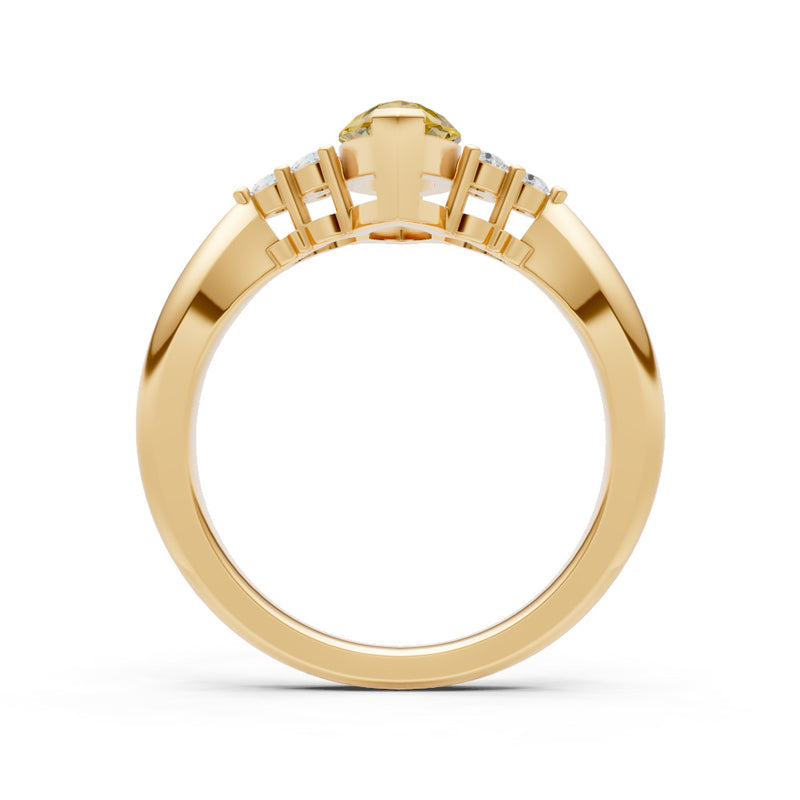 Citrine Antique Inspired Design Marquise Cut Engagement Ring