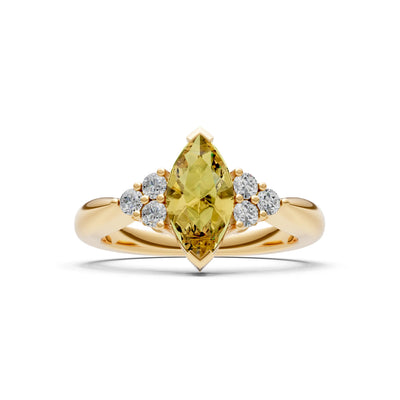 Citrine Antique Inspired Design Marquise Cut Engagement Ring