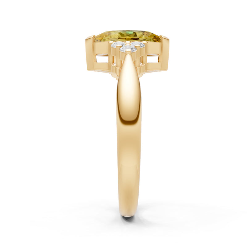 Citrine Antique Inspired Design Marquise Cut Engagement Ring