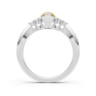 Citrine Antique Inspired Design Marquise Cut Engagement Ring