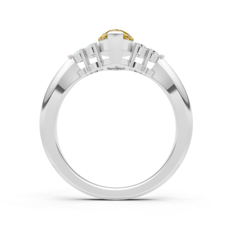 Citrine Antique Inspired Design Marquise Cut Engagement Ring