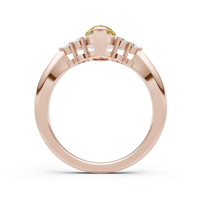 Citrine Antique Inspired Design Marquise Cut Engagement Ring