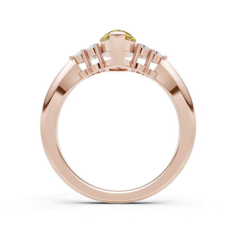 Citrine Antique Inspired Design Marquise Cut Engagement Ring