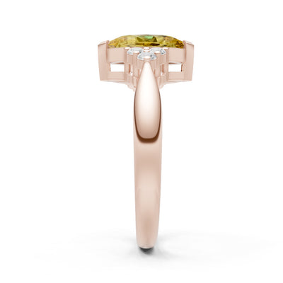 Citrine Antique Inspired Design Marquise Cut Engagement Ring