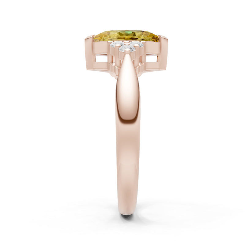 Citrine Antique Inspired Design Marquise Cut Engagement Ring