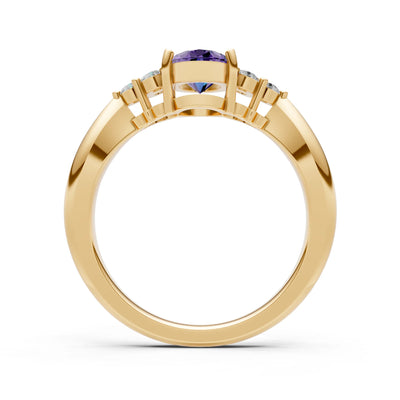 Oval Antique Inspired Design Engagement Ring