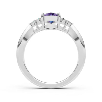 Oval Antique Inspired Design Engagement Ring