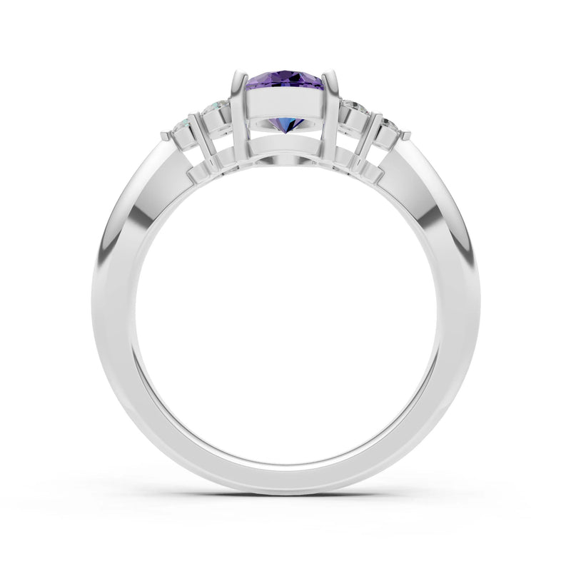 Oval Antique Inspired Design Engagement Ring