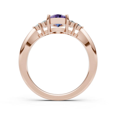 Oval Antique Inspired Design Engagement Ring