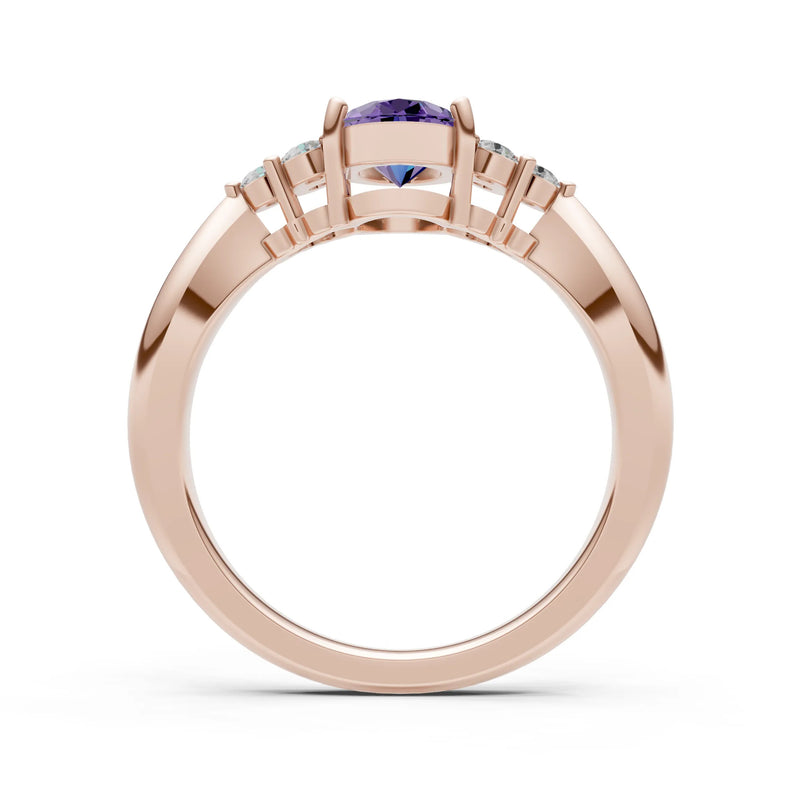 Oval Antique Inspired Design Engagement Ring
