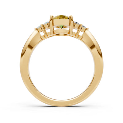 Oval Antique Inspired Design Engagement Ring