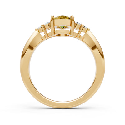 Citrine Antique Inspired Design Oval Cut Engagement Ring