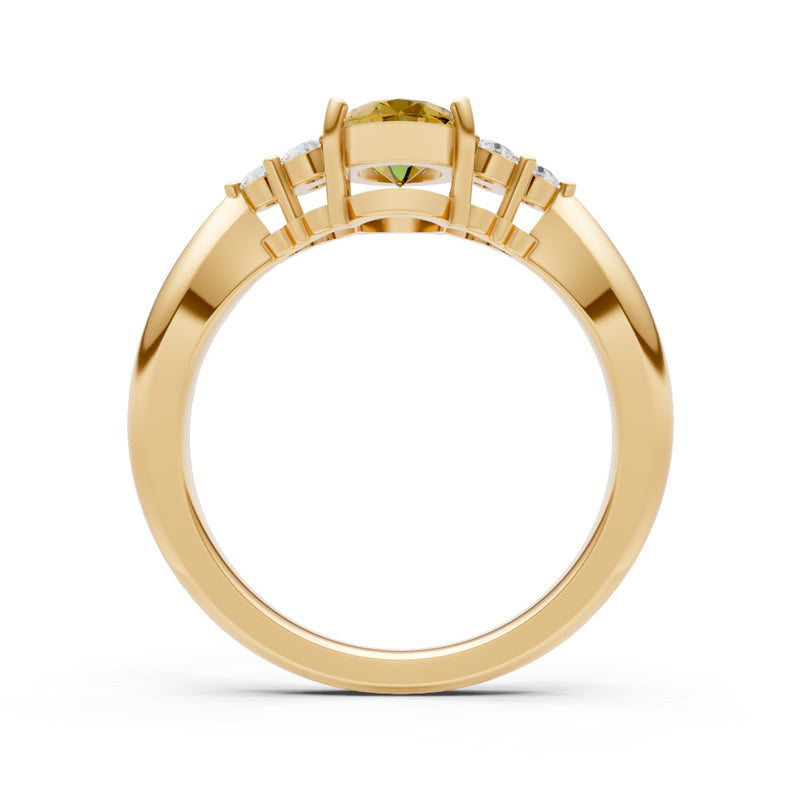 Citrine Antique Inspired Design Oval Cut Engagement Ring