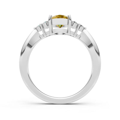 Oval Antique Inspired Design Engagement Ring