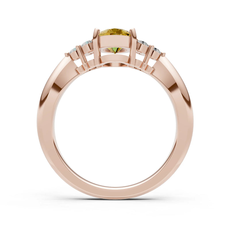 Oval Antique Inspired Design Engagement Ring