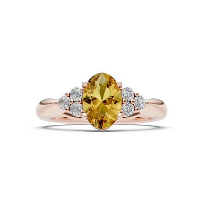Oval Antique Inspired Design Engagement Ring