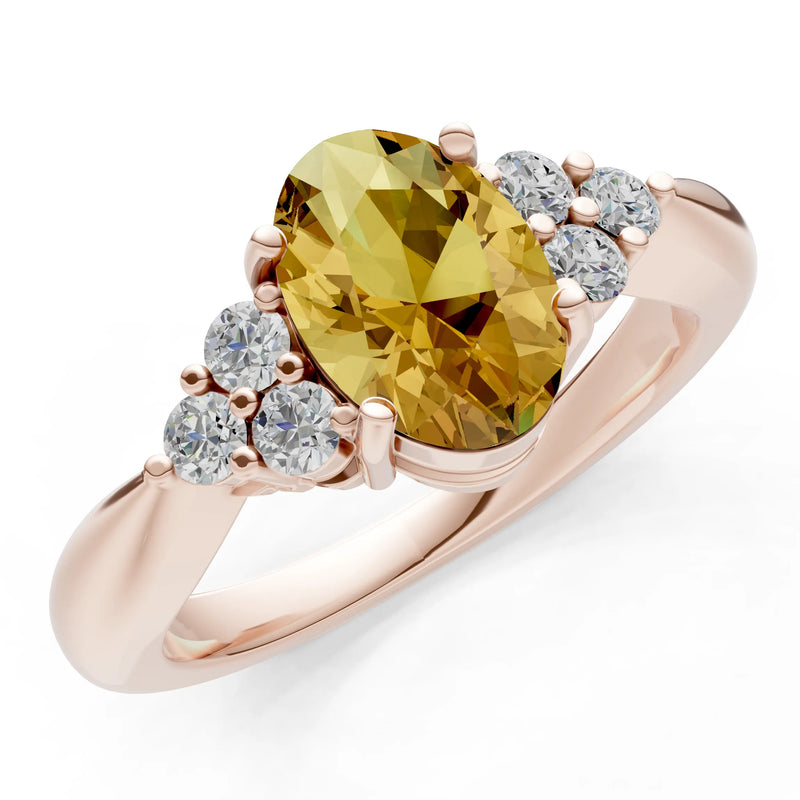 Oval Antique Inspired Design Engagement Ring